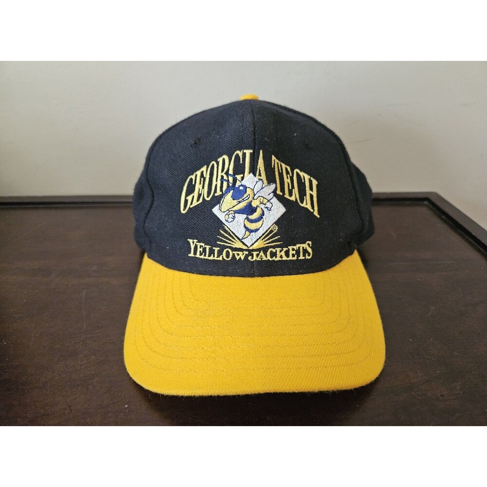 Vintage 1984 Signatures Georgia Tech Yellow Jackets Blue Yellow SnapBack Hat